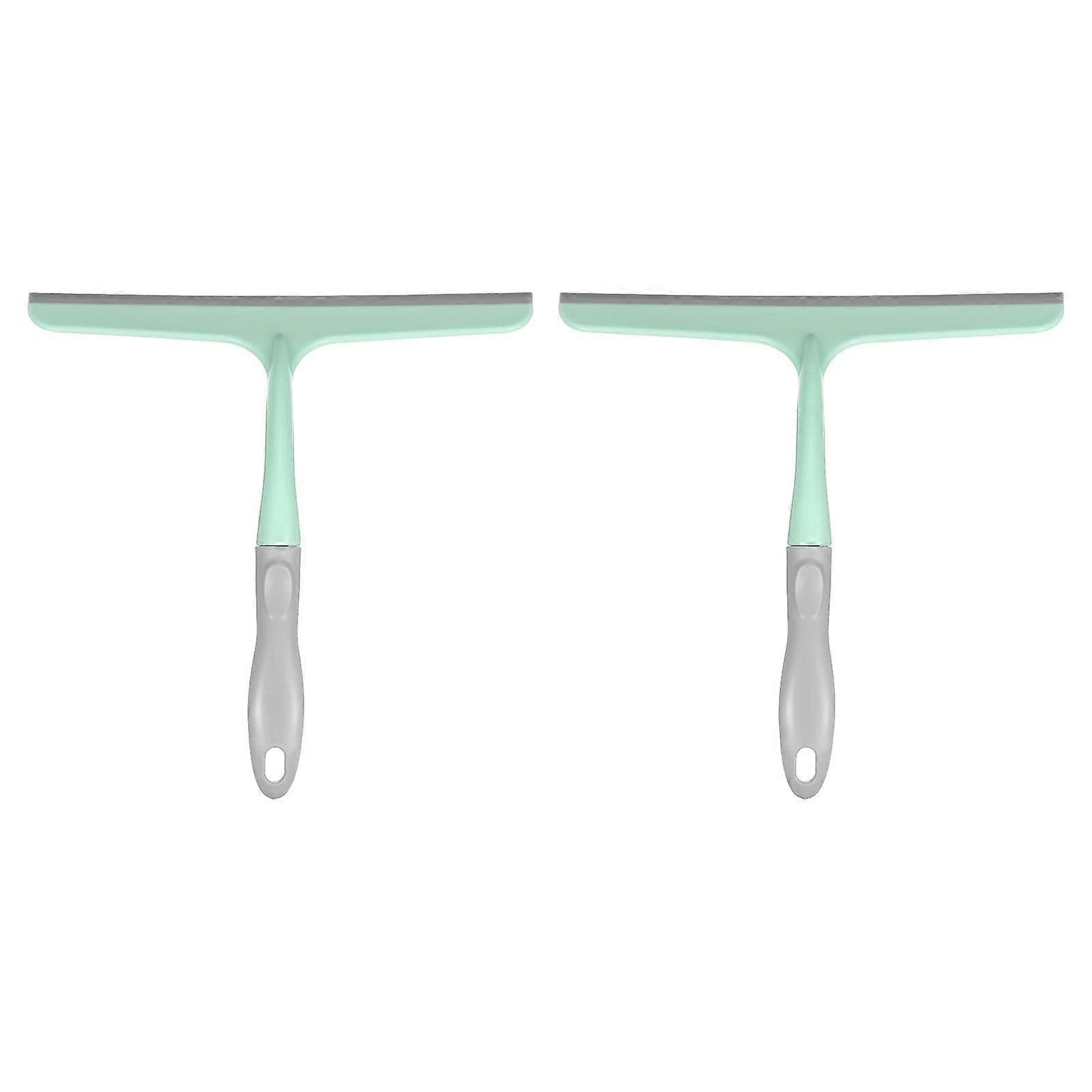 Duschabzieher 24.4 cm, 2er Set, Wasserabzieher für Fenster, Glastüren, Autoscheiben, Grüner Reinigungstool