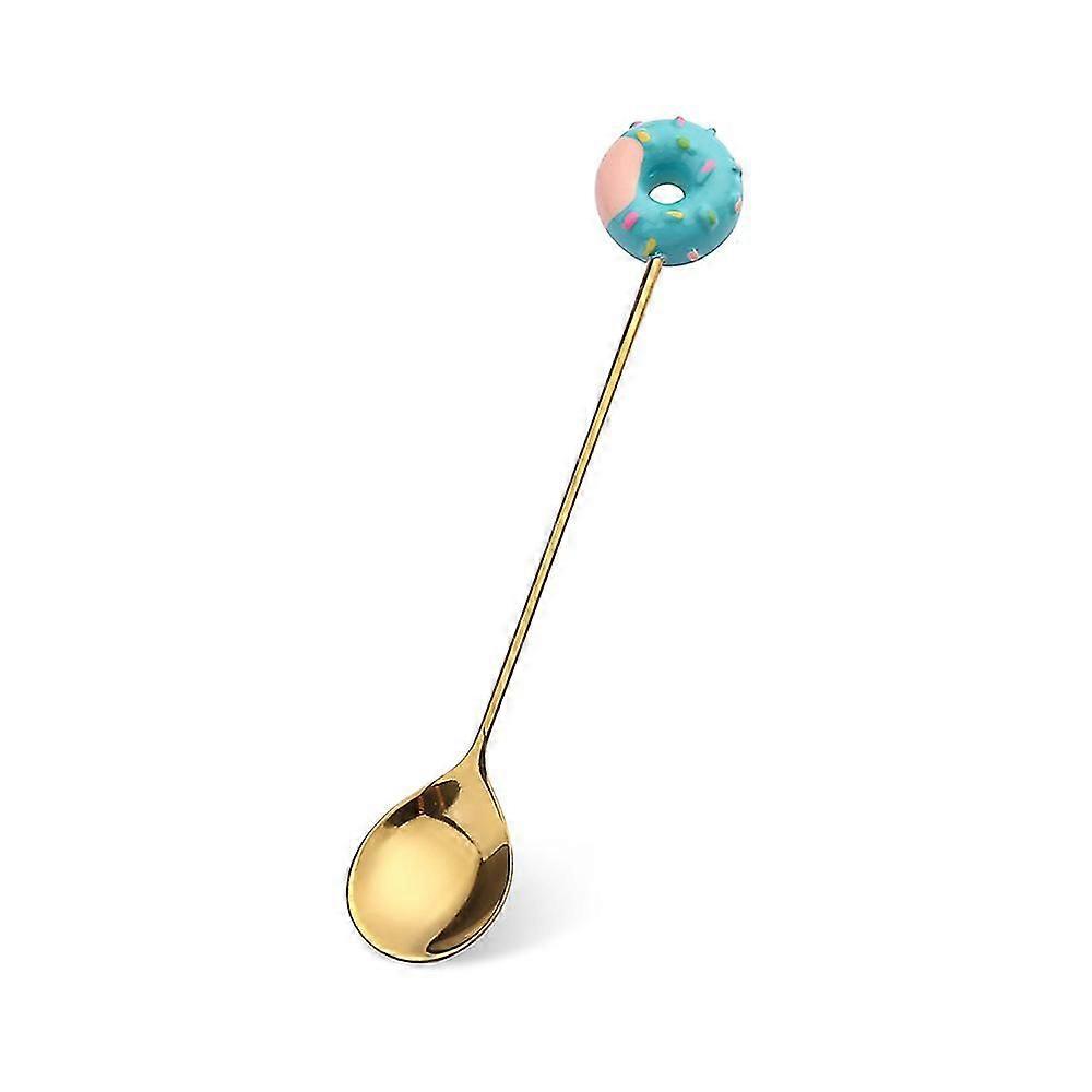 Small Dessert Blue Donut Shape Spoon
