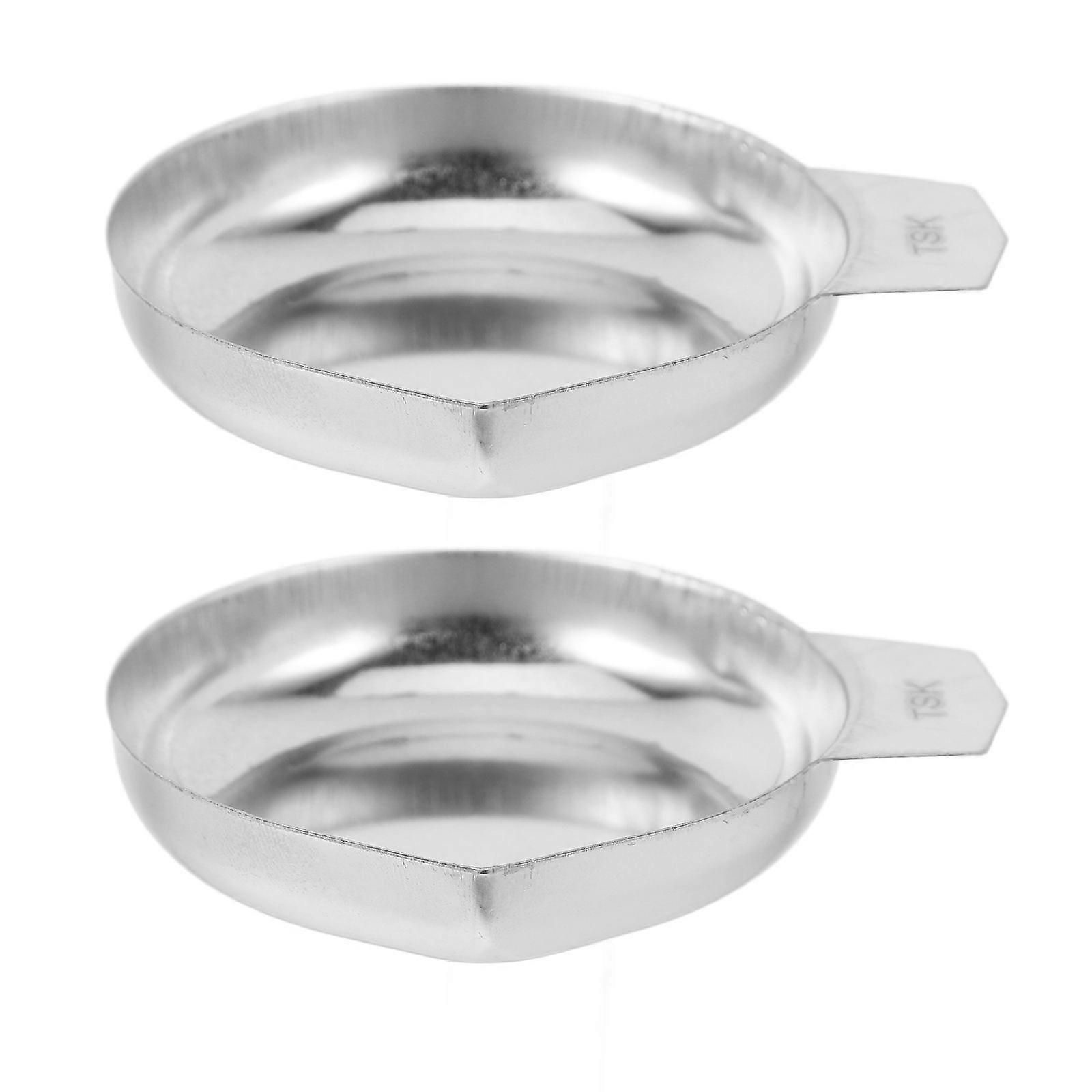 Scale Tray For Powder, 2pcs Weighing Powder Pans Small Scale Trays High Precision Scale Pan Stainless Steel Weighing Dishes Metal Weigh Boats For
