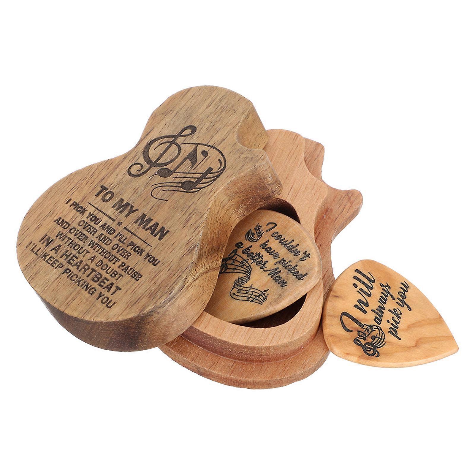 Wooden Guitar Pick Storage, Comfortable Handling and Reliable Pick Security