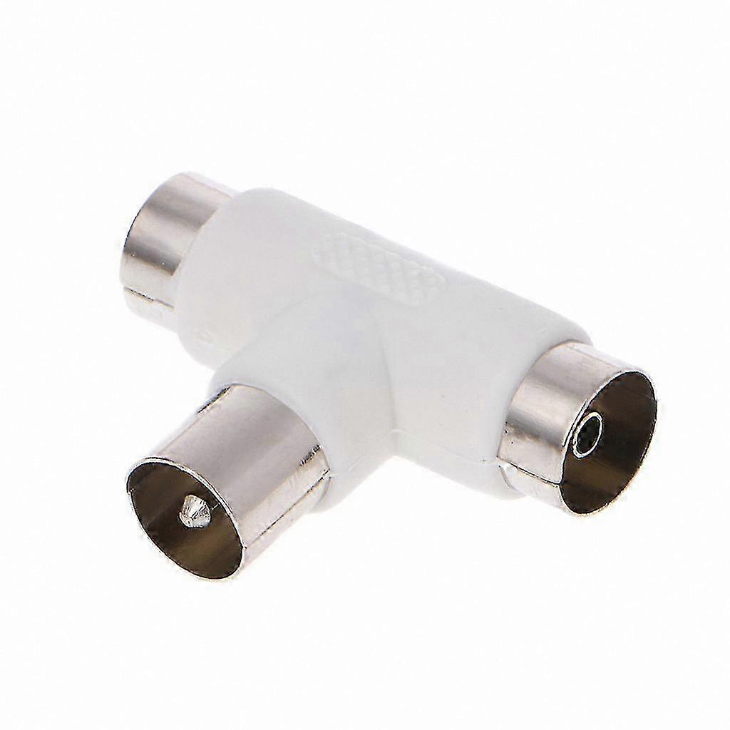2-Way Coaxial Splitter Adapter for TV Antenna Signal Distribution