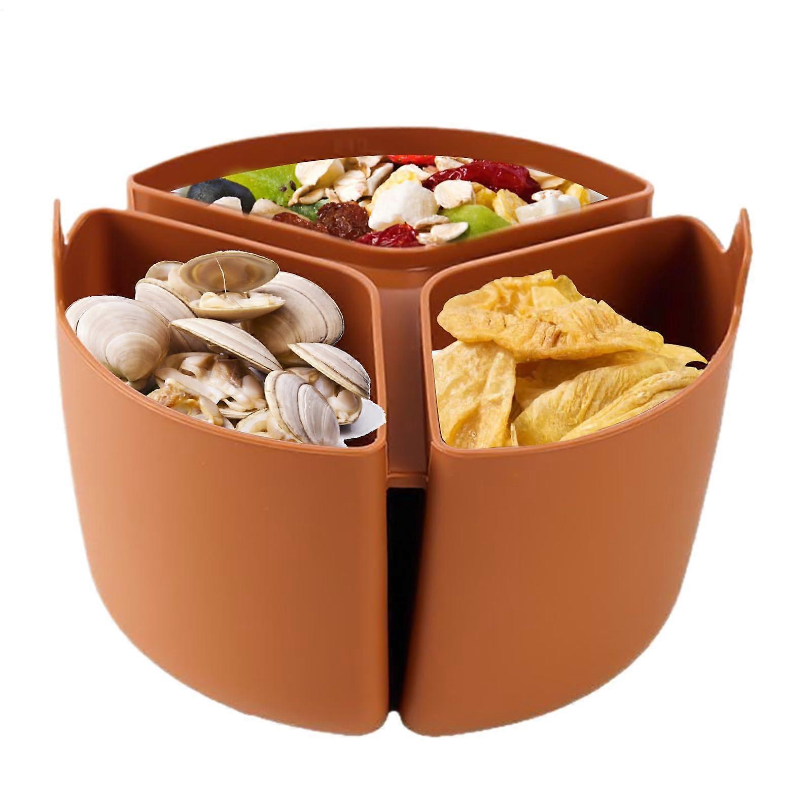 Kochtopf divider, silicone insert for slow cookers, foodsafe 3part kitchen helper for separating diet food and baby puree, brown