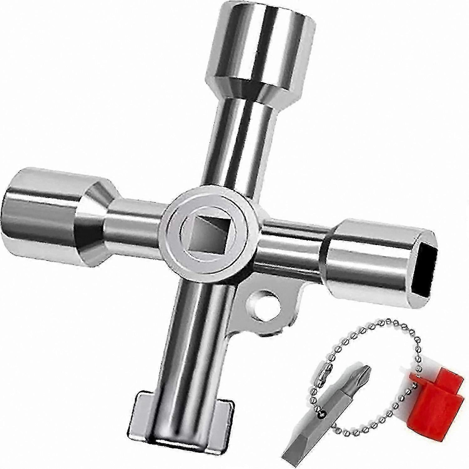 Universal 4-Way Multi Tool for Plumbing, Gas, and Electric Meter Box Access