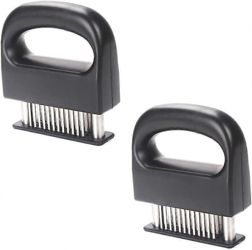 2Pcs Black Meat Tenderizer,Multipurpose Poultry Tenderizer with 48 Stainless