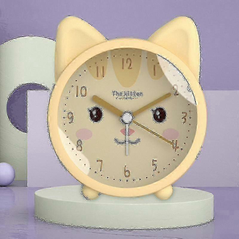 Children's Cartoon Cat Design Digital Alarm Clock with Night Light Function