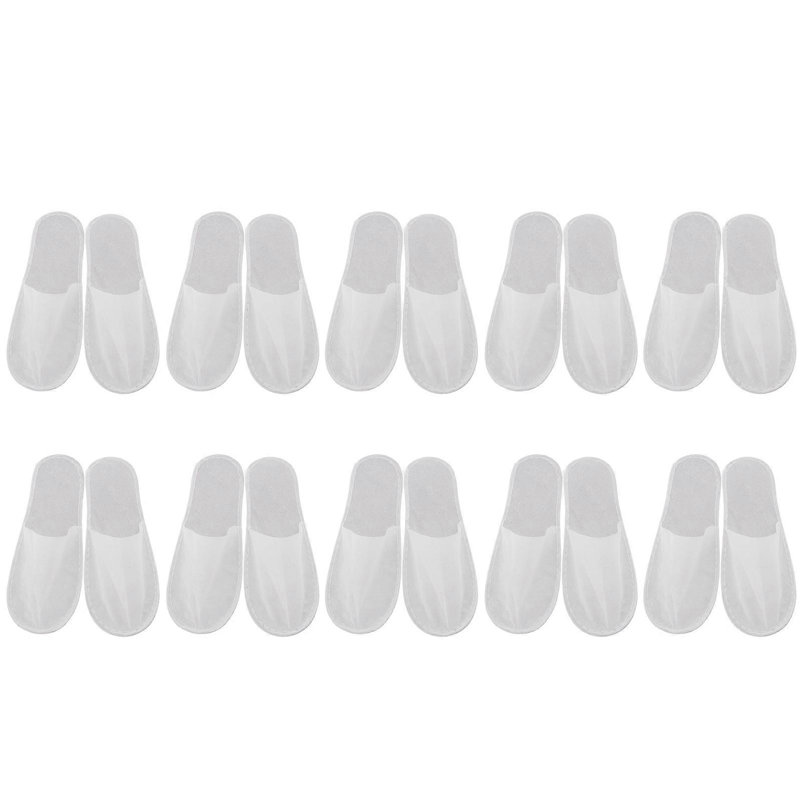 White Disposable Slippers for Hotel Use Made of Non Woven Fabric Universal Size Comfortable and Breathable
