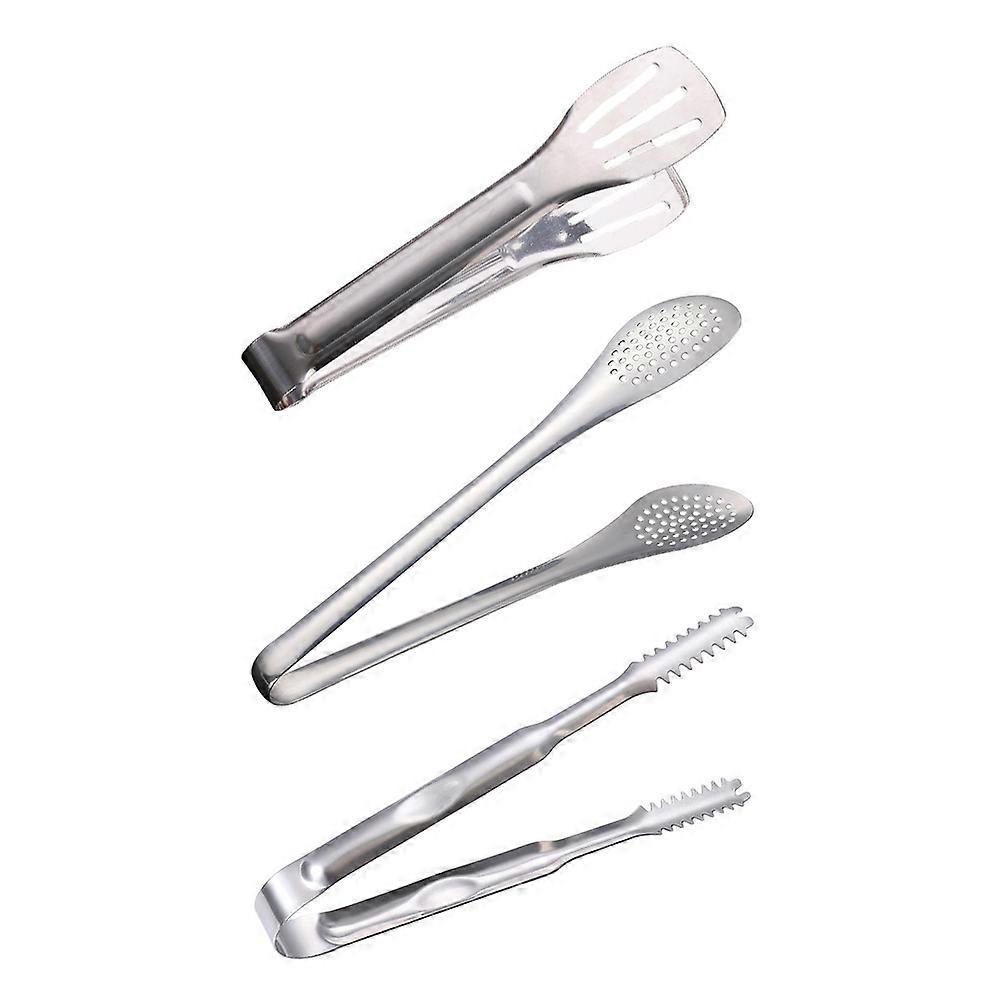 Here's a refined and professional product description based on your input:

 

**3PCS Stainless Steel Food Serving Tongs – Ergonomic Buffet Clips for