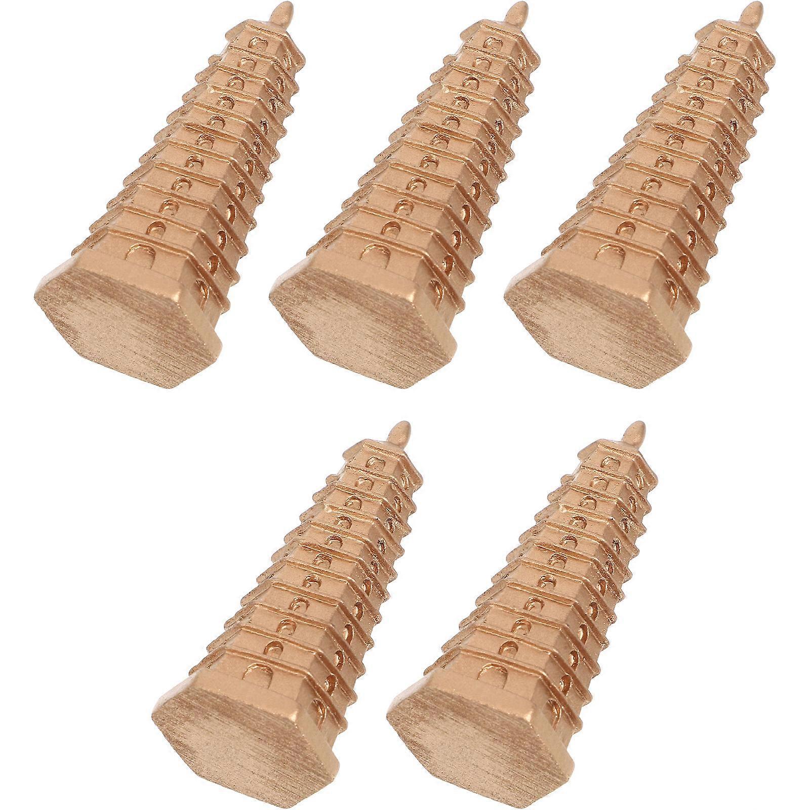 Resin Tower Model 5Pcs with Realism Suitable for Garden Decoration