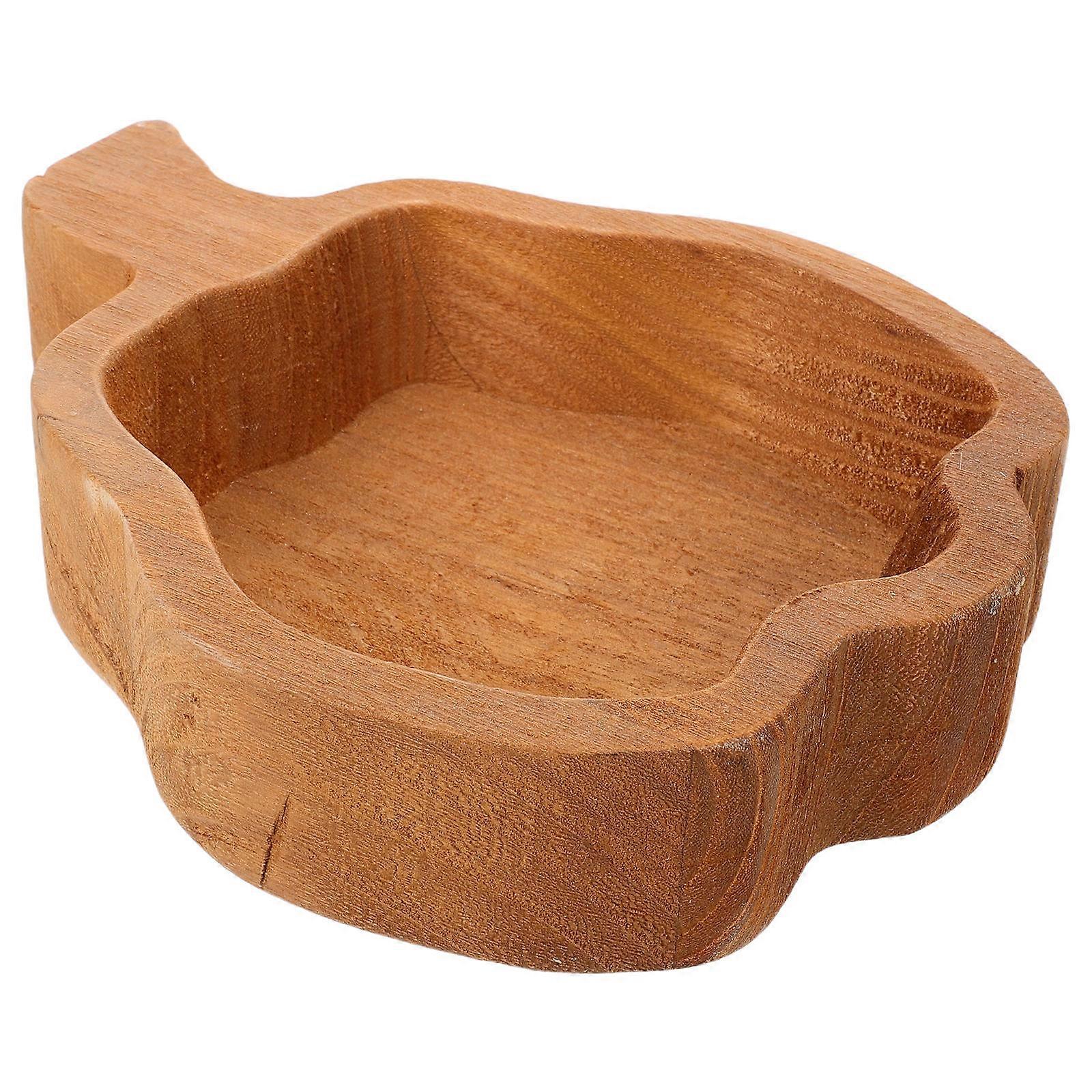 Rustic Solid Wood Pumpkin Tray for Food Serving – Decorative Platter for Fruits, Cakes, Nuts, Holiday Appetizers, Kitchen, Dining & Outdoor Gatherings