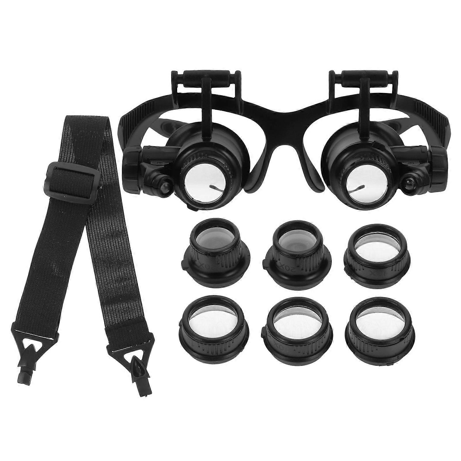 Headband Magnifier With Interchangeable Lenses Jewelry Appraisal Magnifying Glass For Craftspeople 1 Set Lightweight ABS