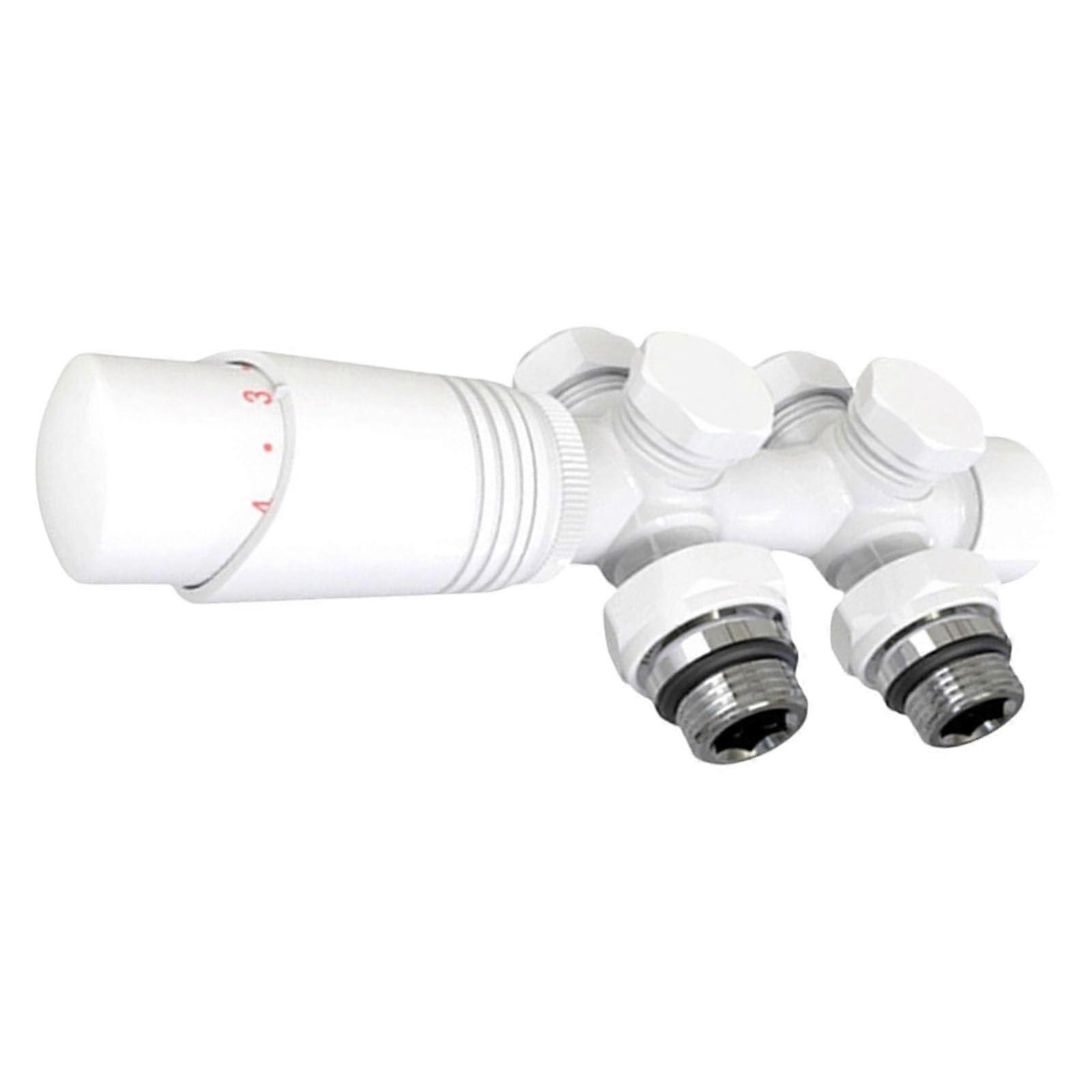 Heizkörperventile Anschlussset Thermostat G1/2 Anthrazit Badezimmer Temperaturregelung Wohnheizer Weiß