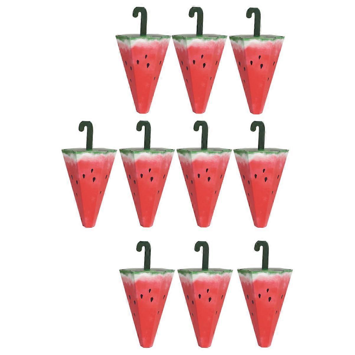 10 Pieces Cookie Storage Box Cartoon Snack Packaging Boxes Watermelon Umbrella Shape Paper Packaging Box Set