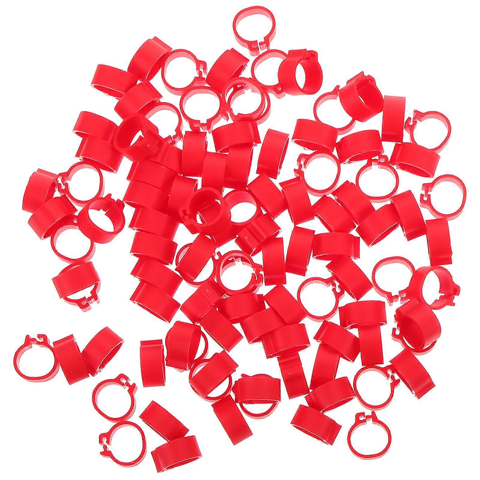 Practical and Durable Plastic Bird Leg Bands for Easy Pet Management with 100 Pcs Black Rings
