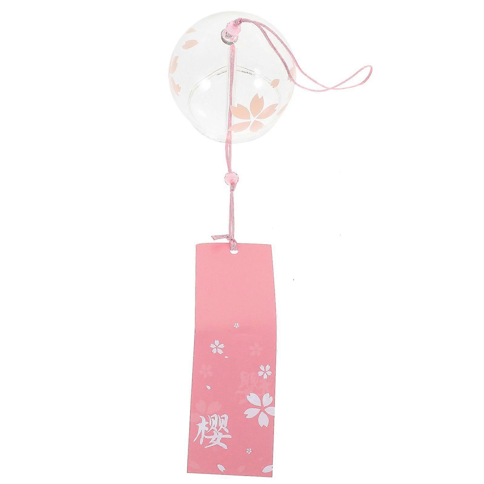 Glass Wind Chimes Japanese-style Wind Chime Simple and Beautiful Label Pendnat Chimes Wind Bells(Pattern 1)