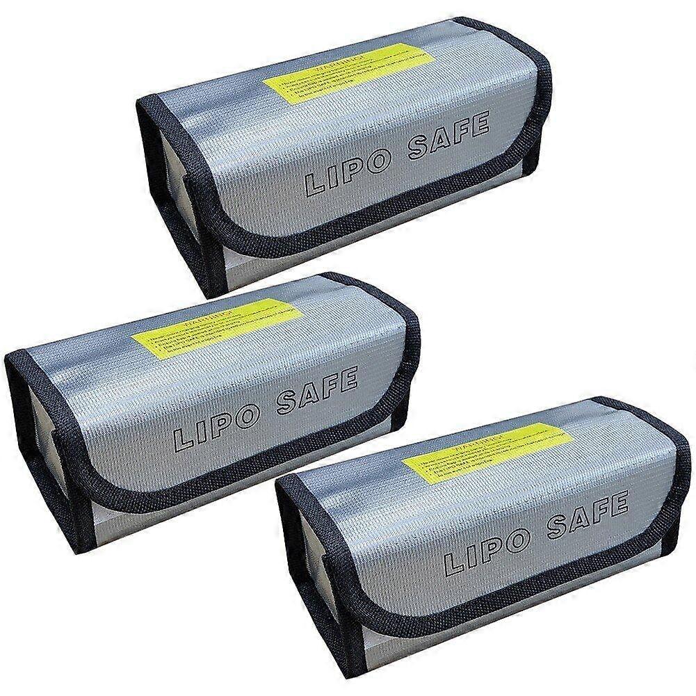 Lithium Battery Safety Bag Set (3-Pack) Fireproof Bags and Explosion-Proof Safe Box For Storing and Charging