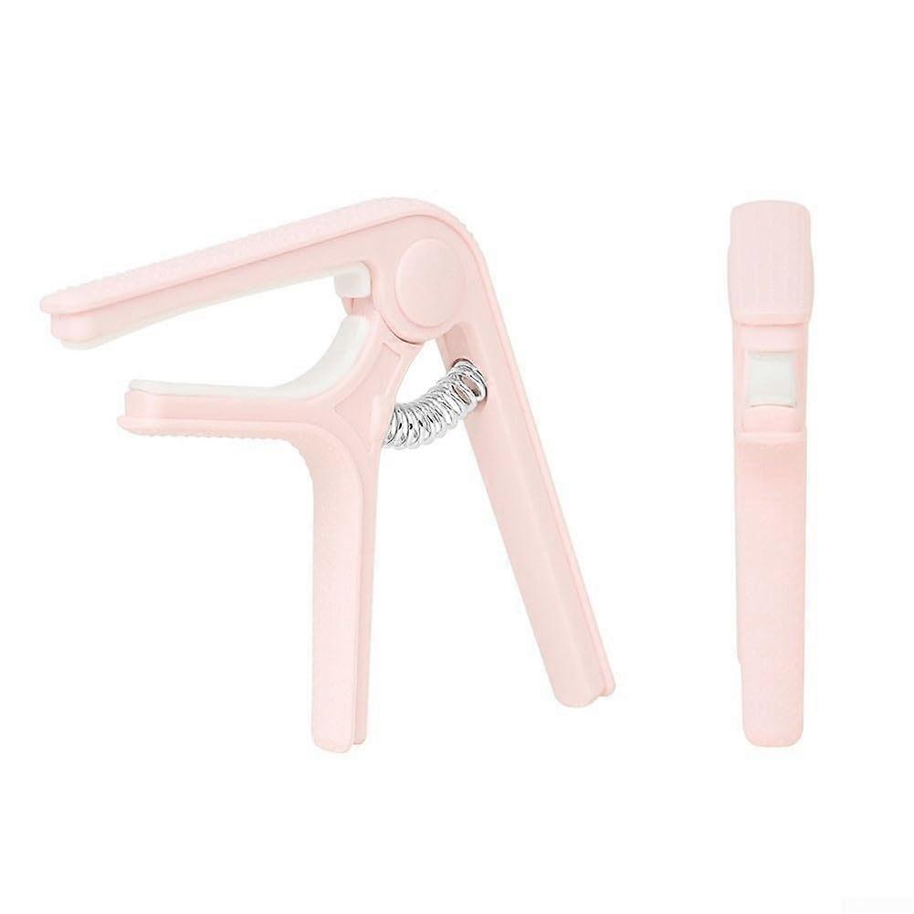 Guitar Tuner Capo Built In Tuner Adjustable Capo Compact Size For Beginners And Professionals Pink Rose