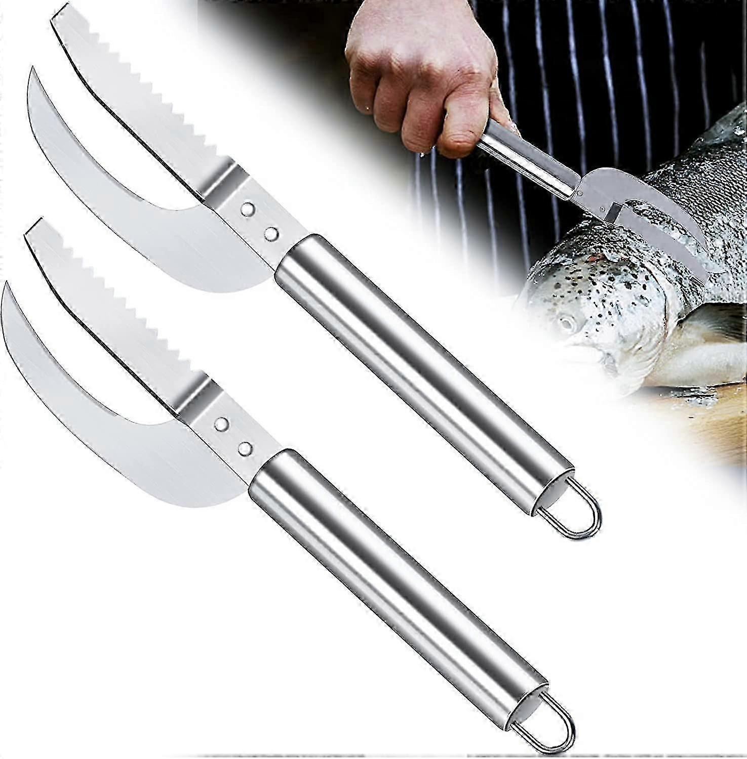 3 in 1 scala di pesce scaler con coltello per fauci di pesce, rimozione dello scaler di pesce in acciaio inossidabile, strumenti per la pulizia del pesce per la cucina