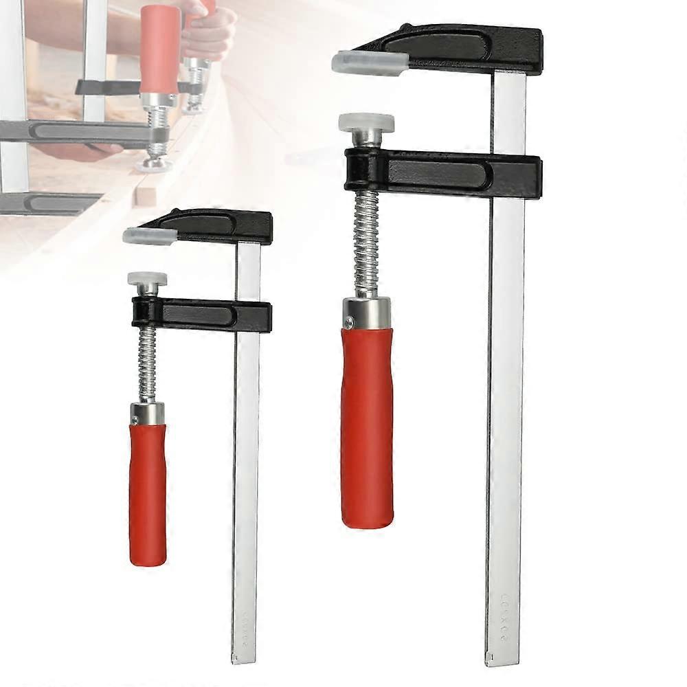 Screw Clamp Set - 2 Piece Malleable Cast Iron F Clamps for Woodworking, Furniture Making, DIY Projects