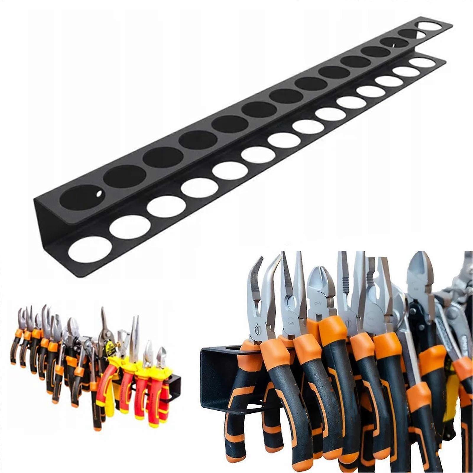 Screwdriver Holder Wall Mount, Heavy-Duty Pliers Organizer Rack, Steel Tool Storage for Screwdrivers and Wrenches