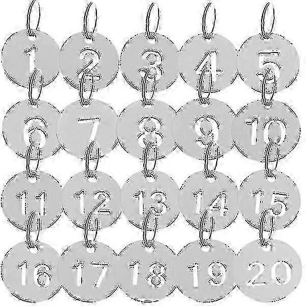 20pcs aço inoxidável numerado 1-20 tags chave tags de aço inoxidável id tags bagagem Tags_p-QH