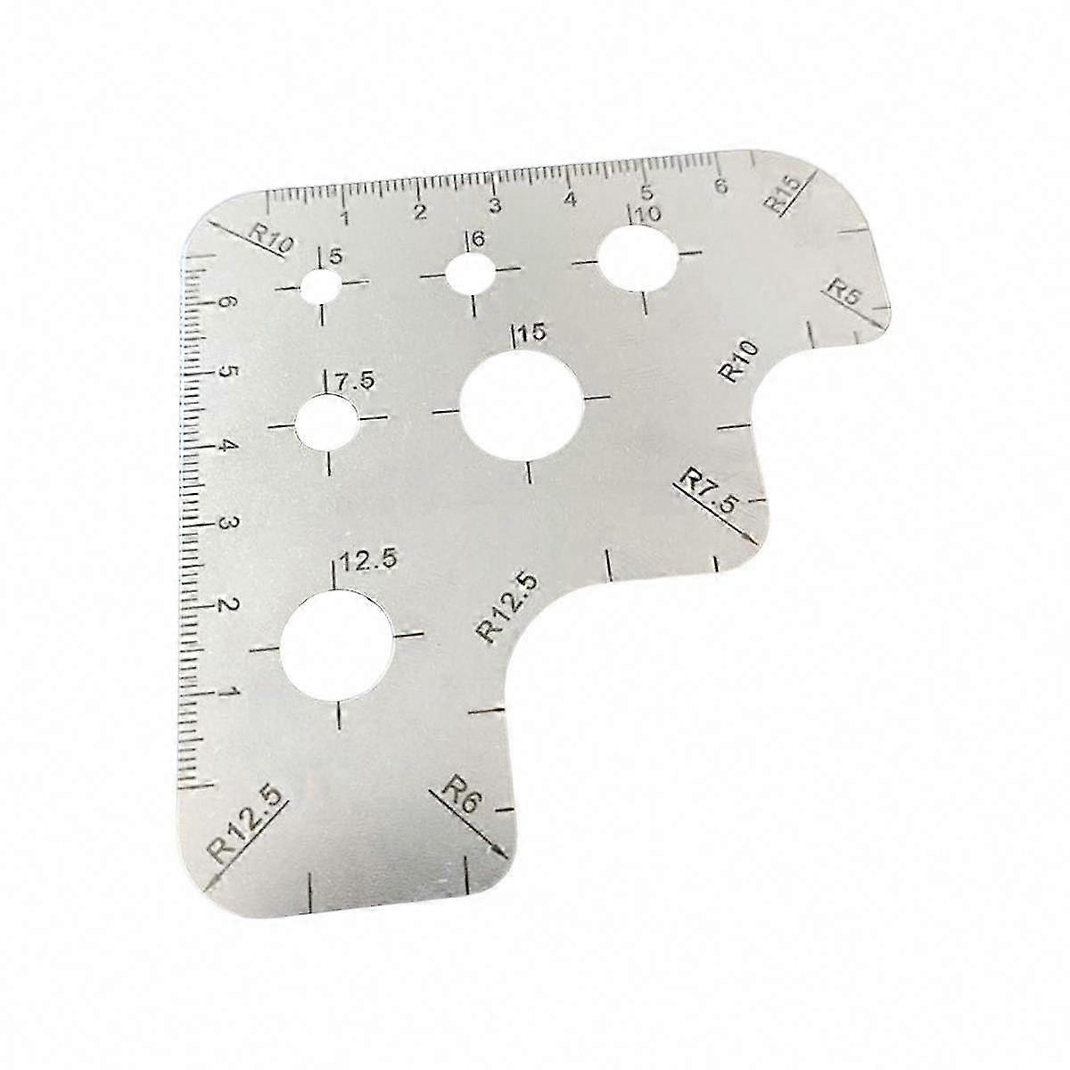 Leather Cutting Angle Ruler - Stainless Steel Arc Ruler with R Gauge for Precise Measurements