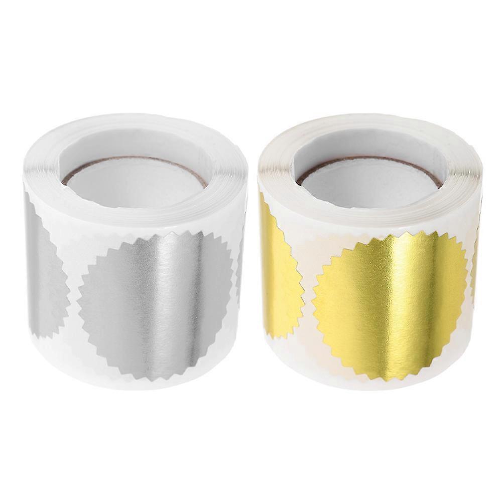 2 Rolls Embossing Seal Stickers for Graduation Diplomas, Medals, Certificates, and Packaging Multi Surface Adhesive Labels for Text Embossing