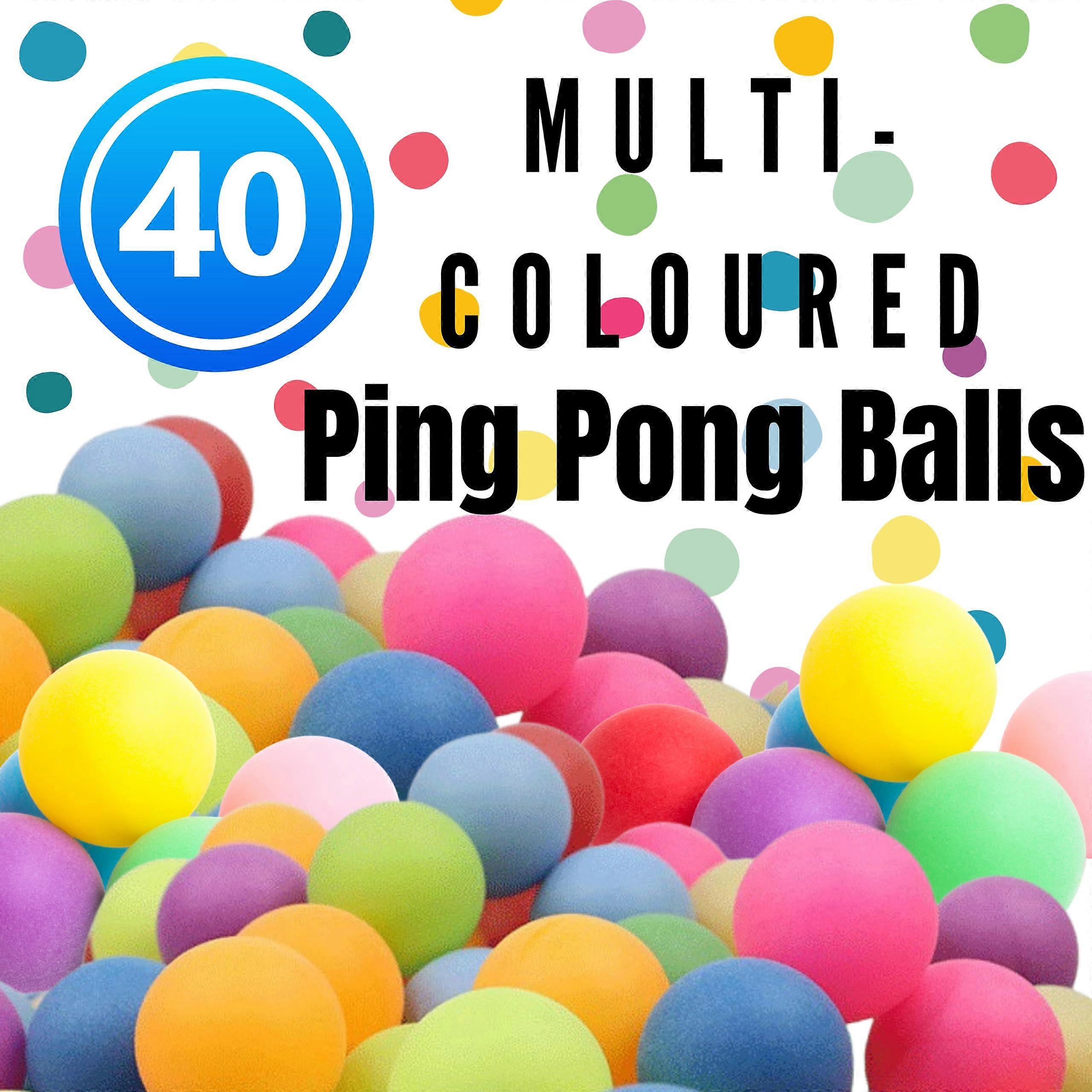 Ping Pong Balls Plastic Table Tennis Balls 40-Pack For Craft, Party, School Learning, Family Games, Kids And Cats
