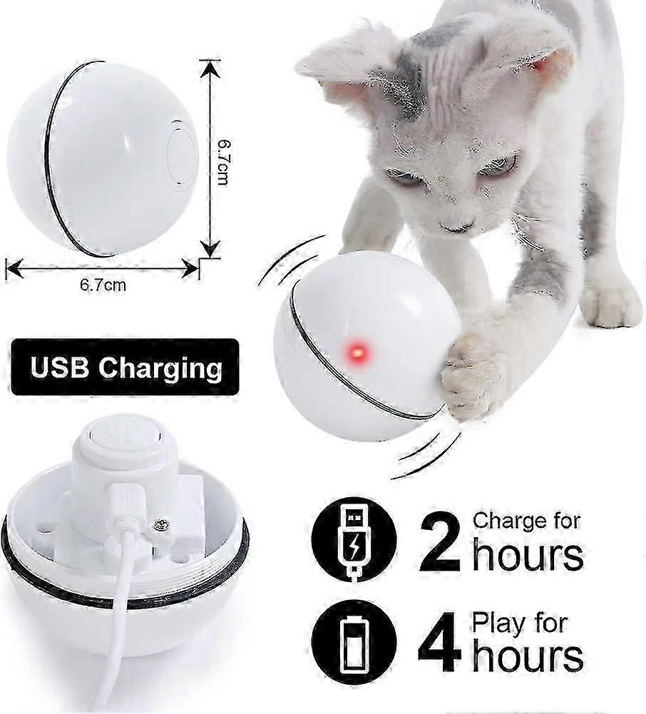 Interactive Cat Toy Rechargeable Interactive 360 Degree Auto Rotating Cat Ball With Led Light