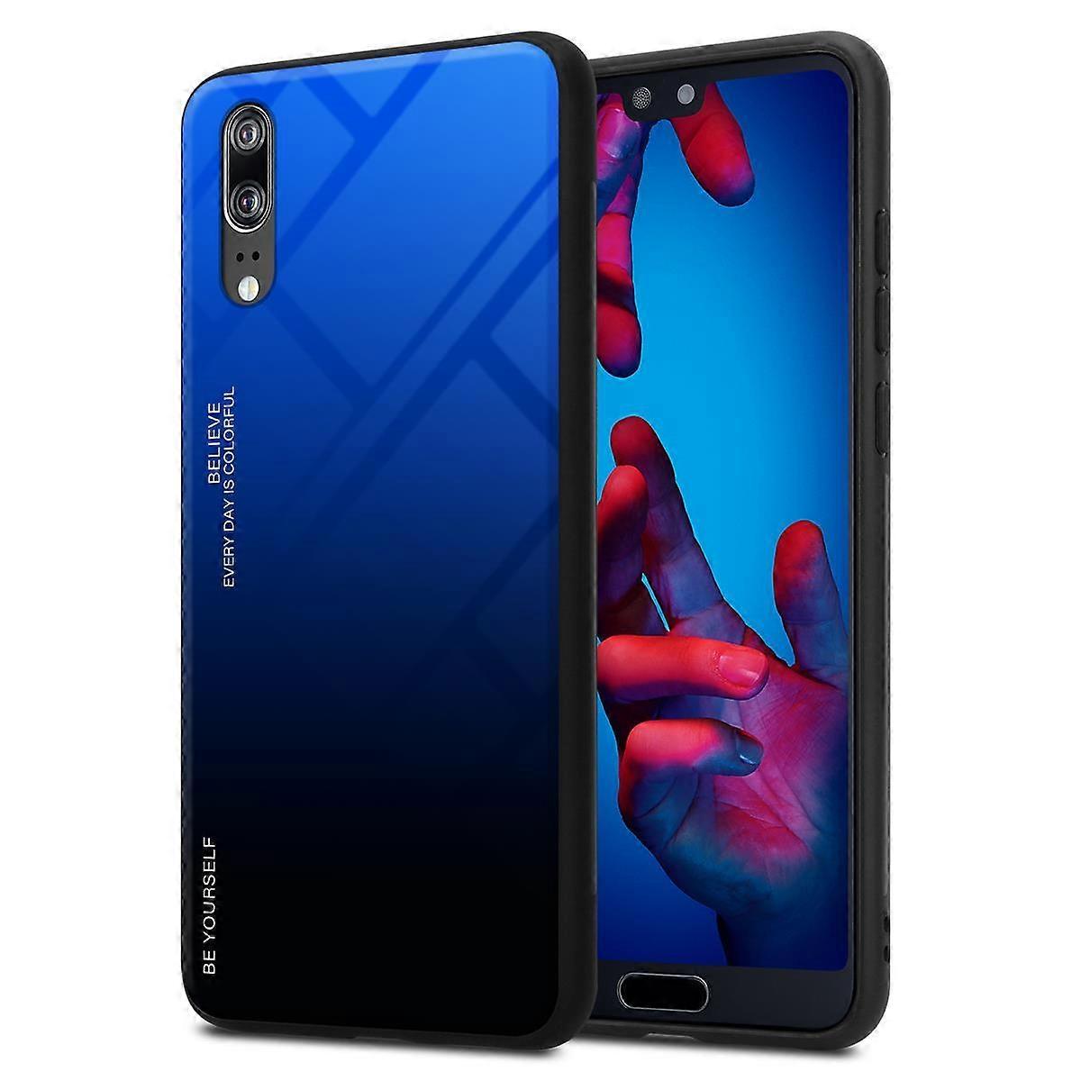 Huawei P20 TPU Case - Back Cover with Protective Glass - Two-tone