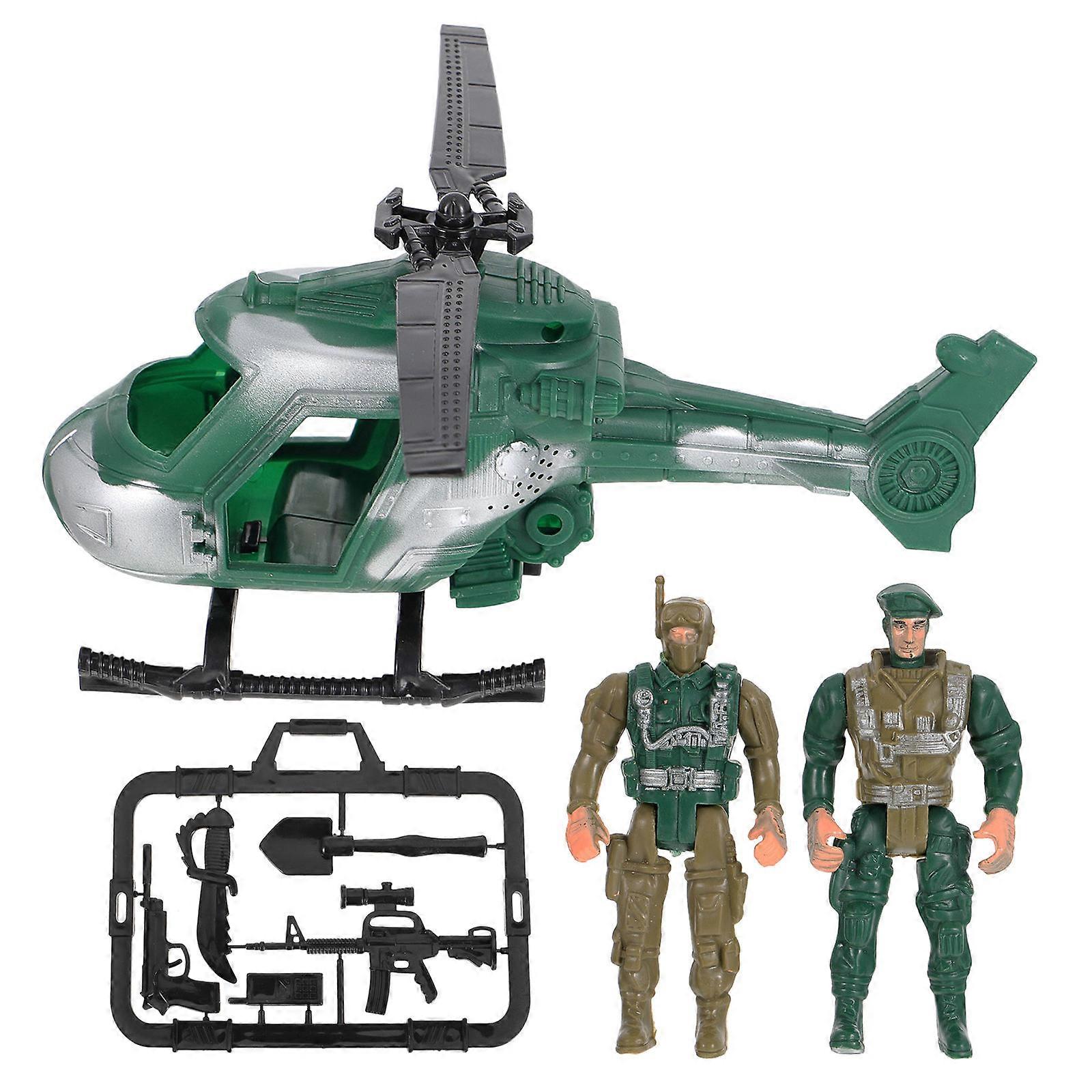 Mini Soldier Helicopter Playset with Realistic Figures for Imaginative & Educational Play, Ideal for Boys and Parent Interaction