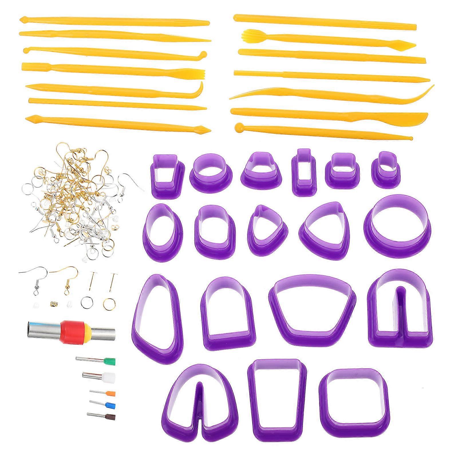 Polymer Clay Cutting Plastic Cutters for Art Creation Purple and Stainless Steel Material with Diy Tools 1 Set