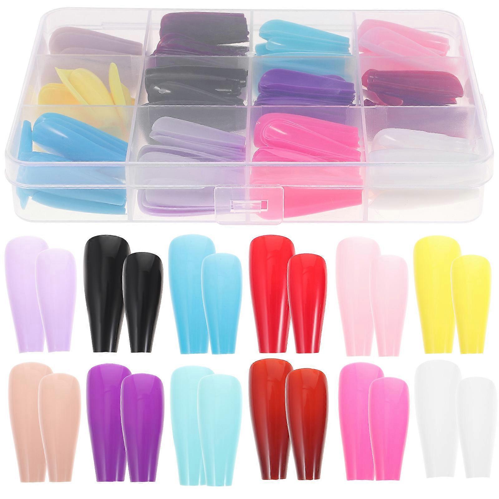 Solid Color Press On Nails with Full Cover Design for DIY Nail Art Accessories and Decor 1 Box