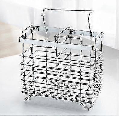 Stainless Steel Hanging Utensil Drying Rack Rectangular Spoons Chopsticks Drainer Basket Flatware Storage Drainer Container