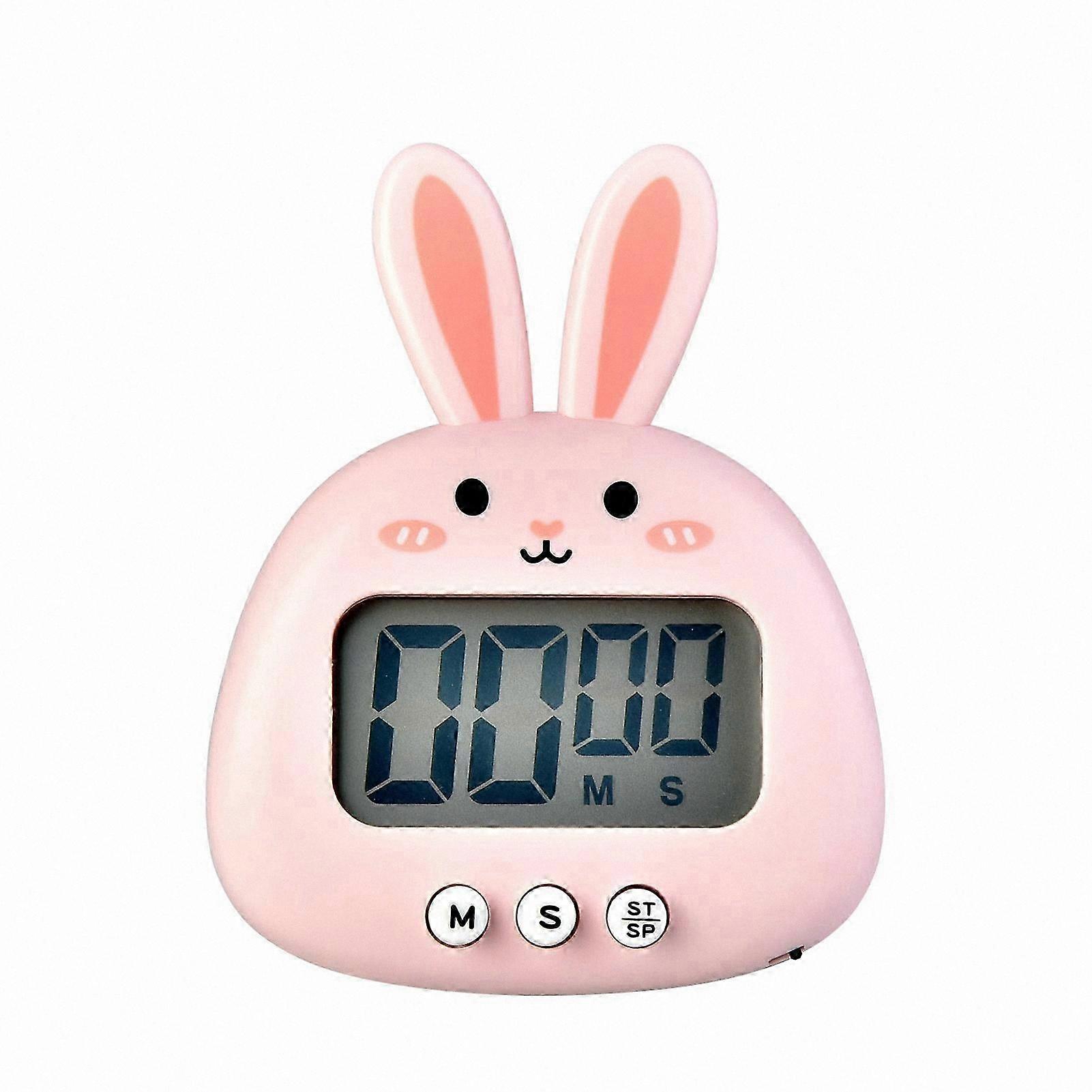 Large Display Kitchen Timer with Precise Alarm, Manual Reminder Clock, Cartoon Rabbit Design, Home Utility Essential
