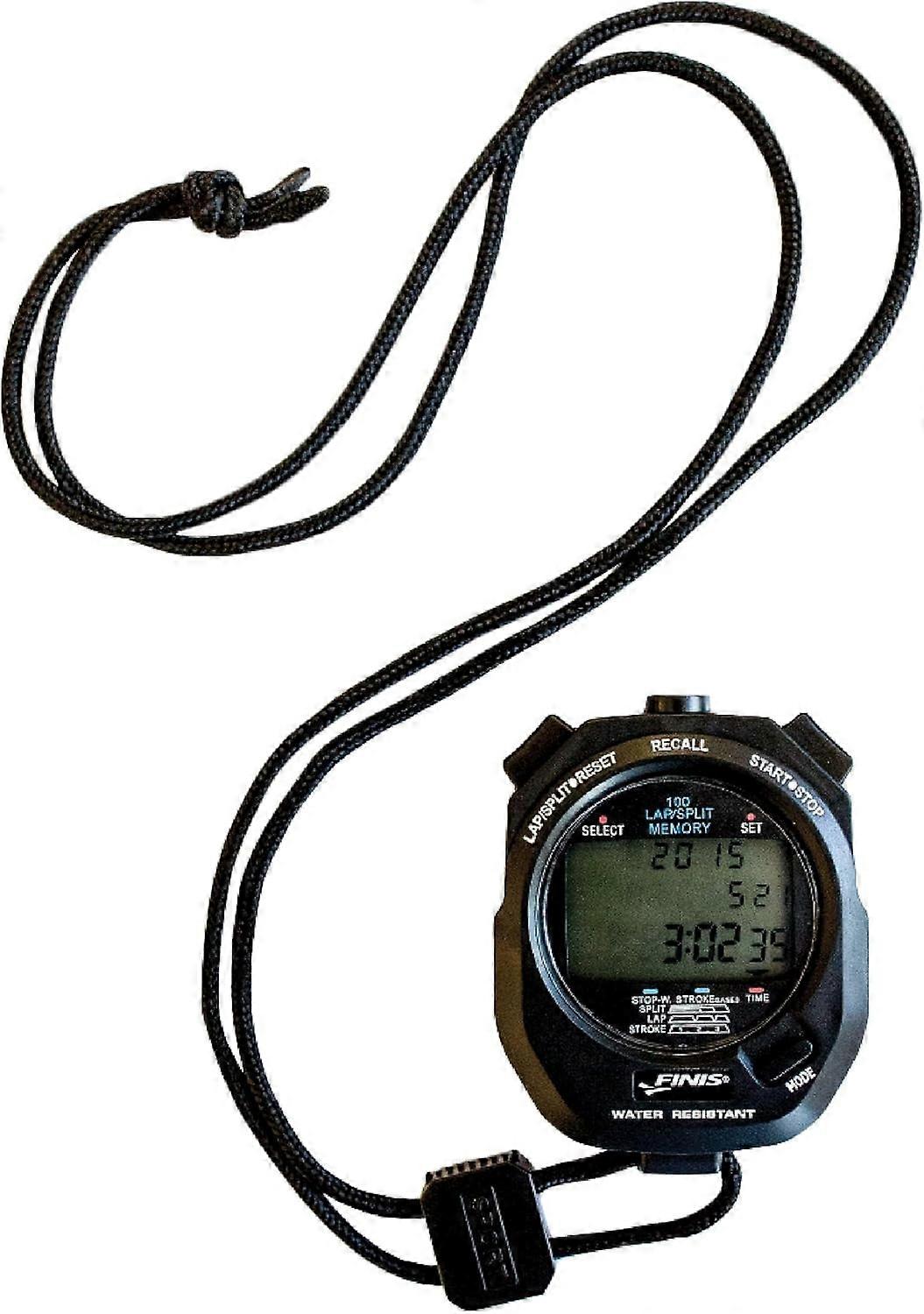 2025 Latest Model  Waterproof Stopwatch for Swim Training - 300 Split Memory - Stroke Rate Mode - Easy-Read Display  Black