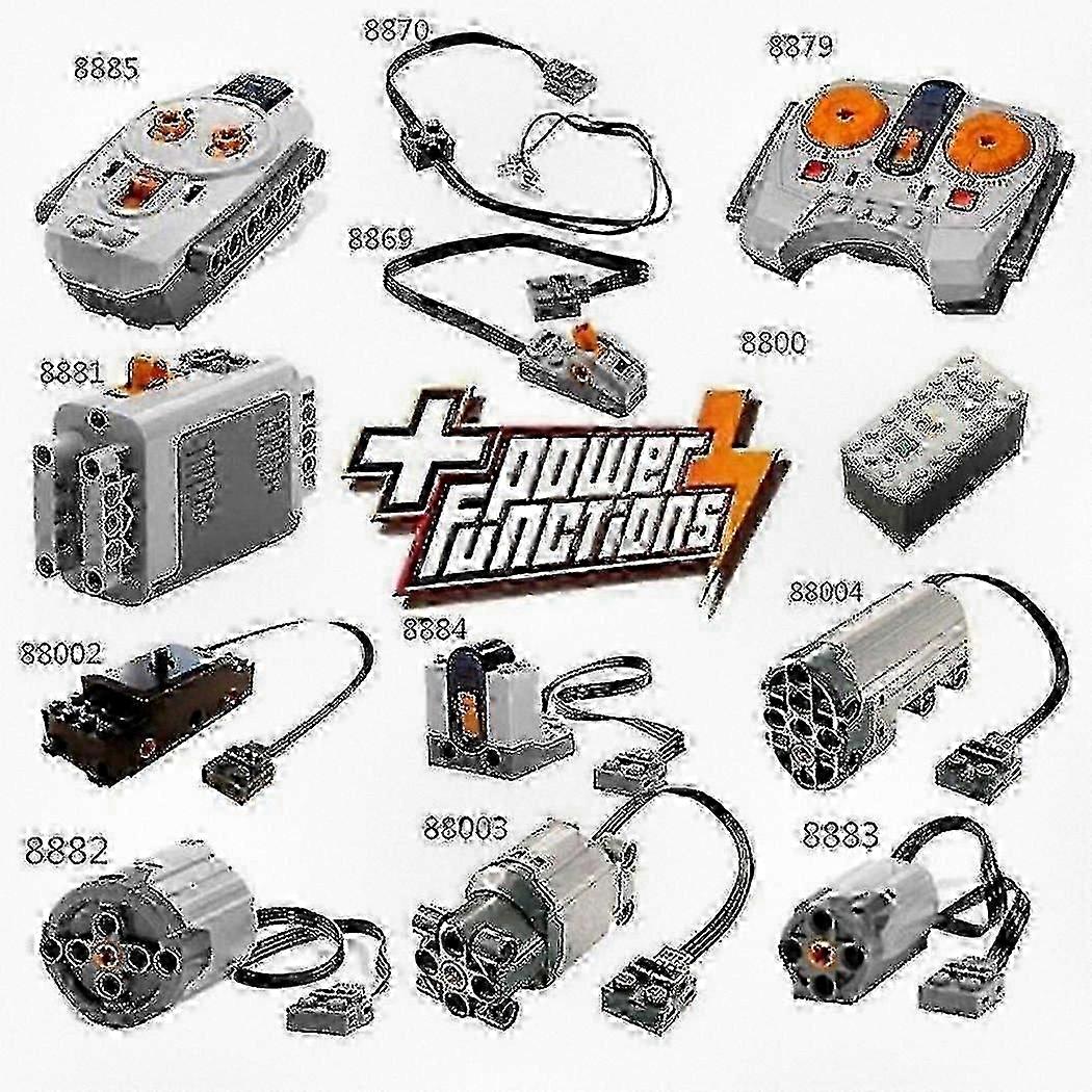 Lego Technic Power Functions Parts Lot with Motor, Remote, Receiver & Battery Box for Building Sets