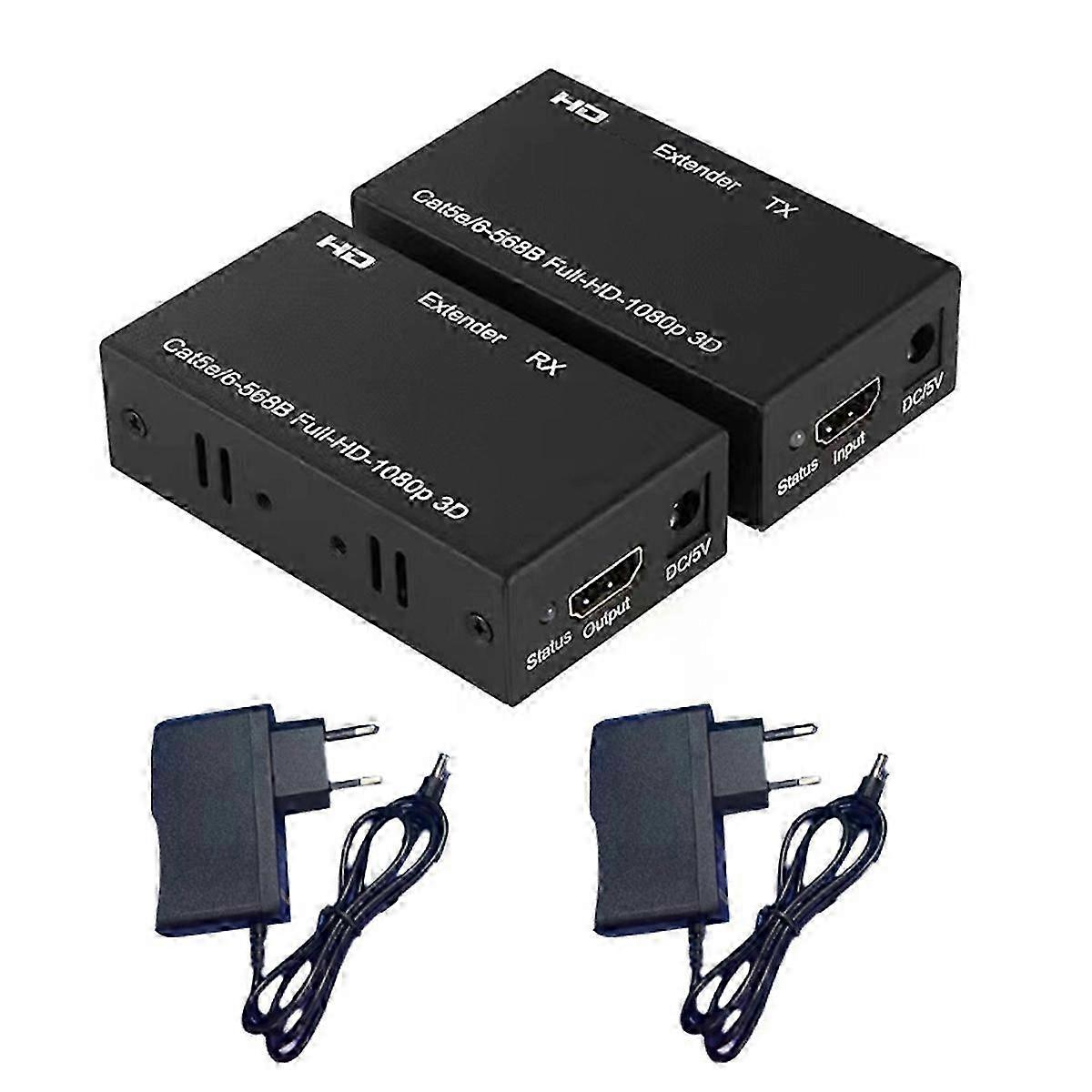 60M Extender RJ45 -Compatible Extender 1080P EU PLUG