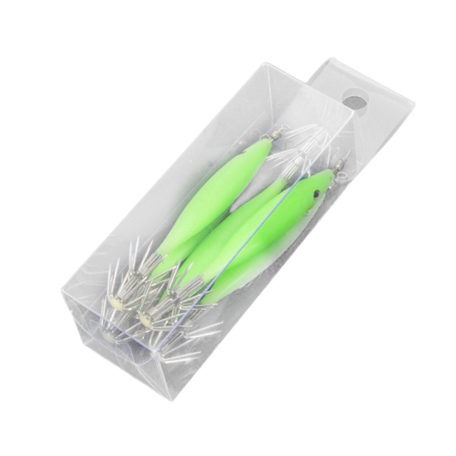 Mini Squid Hook with Night Light - High Carbon Steel Hook, 8cm Compact Design