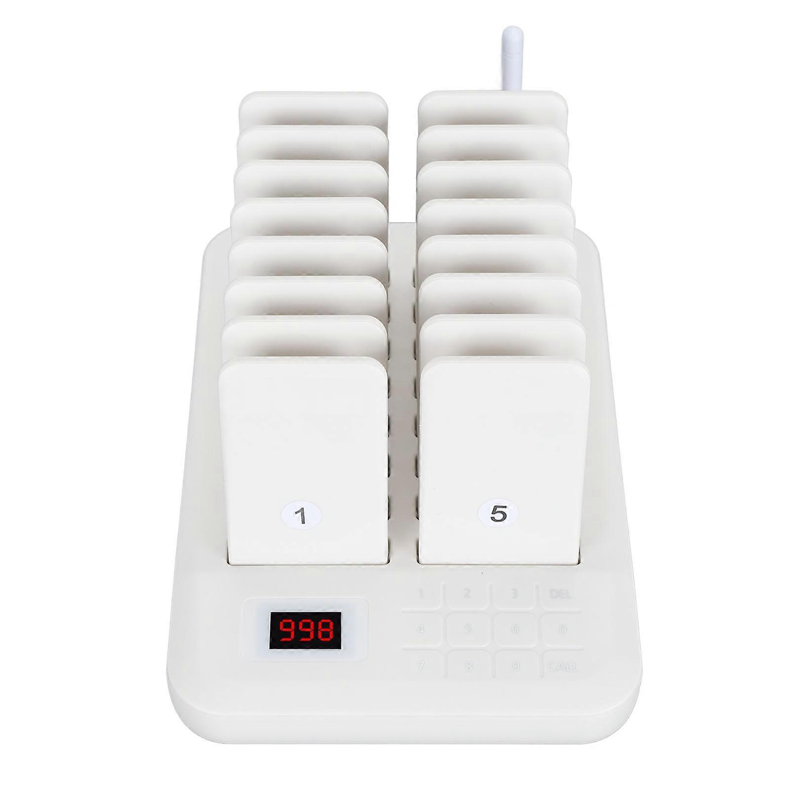 Wireless Restaurant Pager System 16pcs with Keypad Transmitter UK Plug