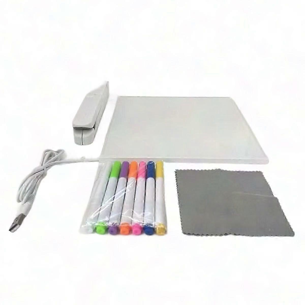 LED Acrylic Dry Erase Board with Stand - Glowing Message Board for Memos & Notes