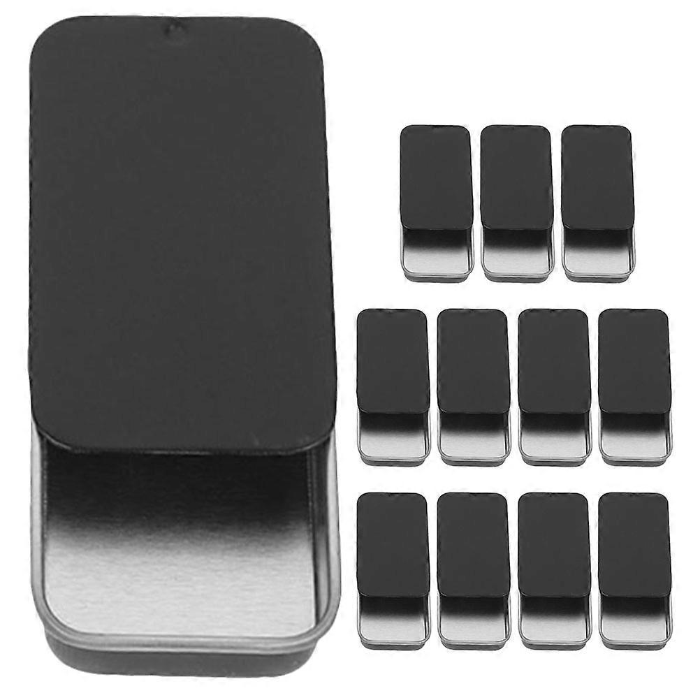 Push-Pull Box Slide Lid Tin Boxes for 12Pcs Candy and Jewelry Storage