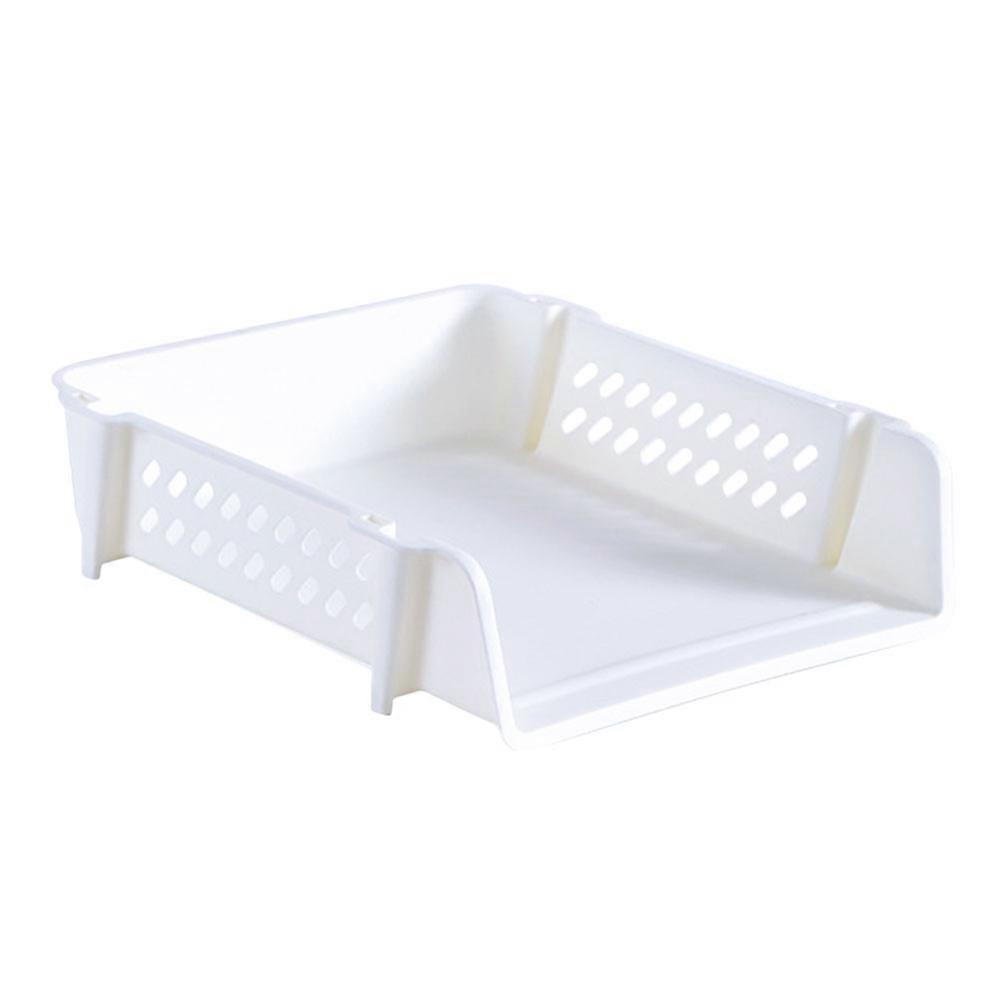 White PP Material File Holder Rack for Office and Dormitory Use with Modern Design 14.5x9.8x6.3 Inches