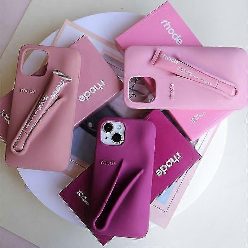 Silicone Full Package Lipstick Design Phone Case for 13/14/15 Pro Max