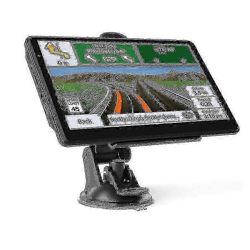 汽车卡车 GPS 导航 - 终身免费地图更新、语音指导和测速摄像头警告、7 英寸触摸屏汽车 GPS 装置手持式