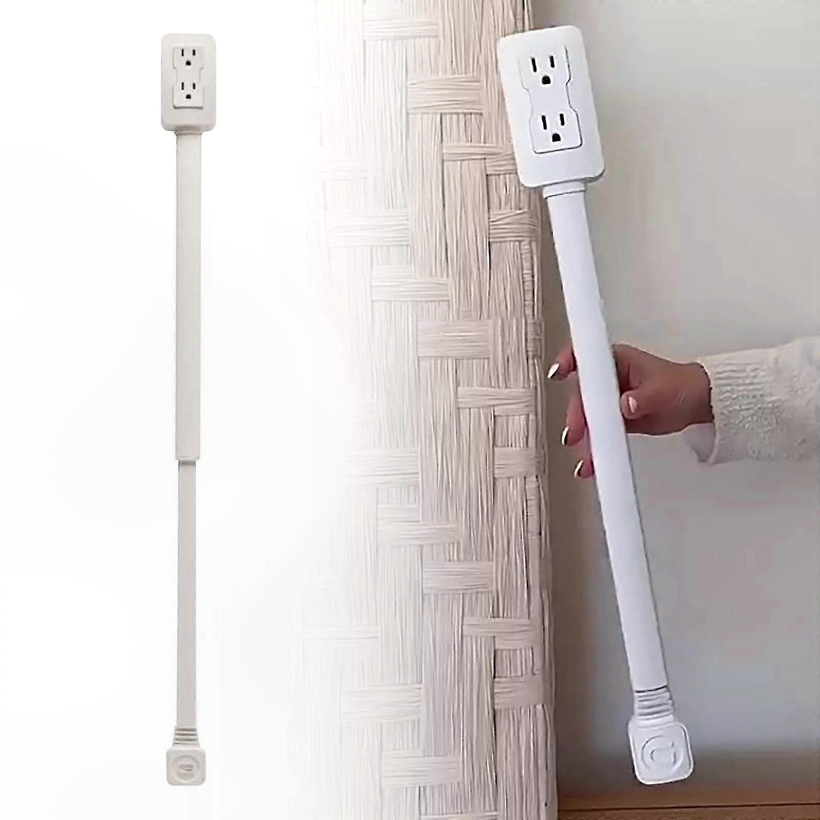 Adjustable Power Outlet Ext , 22"-34" Rotating Socket Expander for Home and Office Use