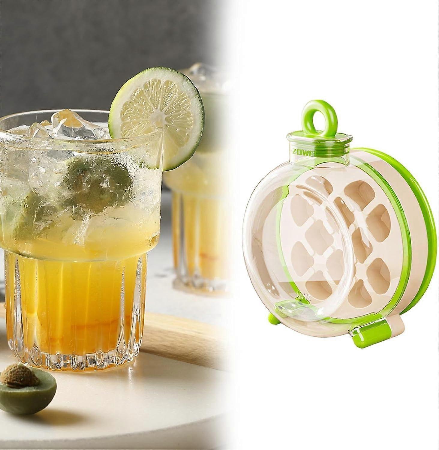 Ice Block Bottle with Straw | Green Ice Block Maker Kettle for Easy Release Freezing Cubes for Whiskey, Cocktails, and Coffee