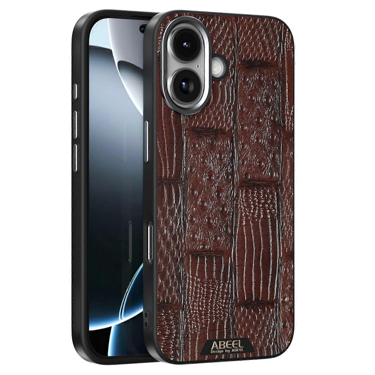 ABEEL For iPhone 17 Case Compatible with MagSafe Beast Texture Micro-Embossing Back Cover - Coffee