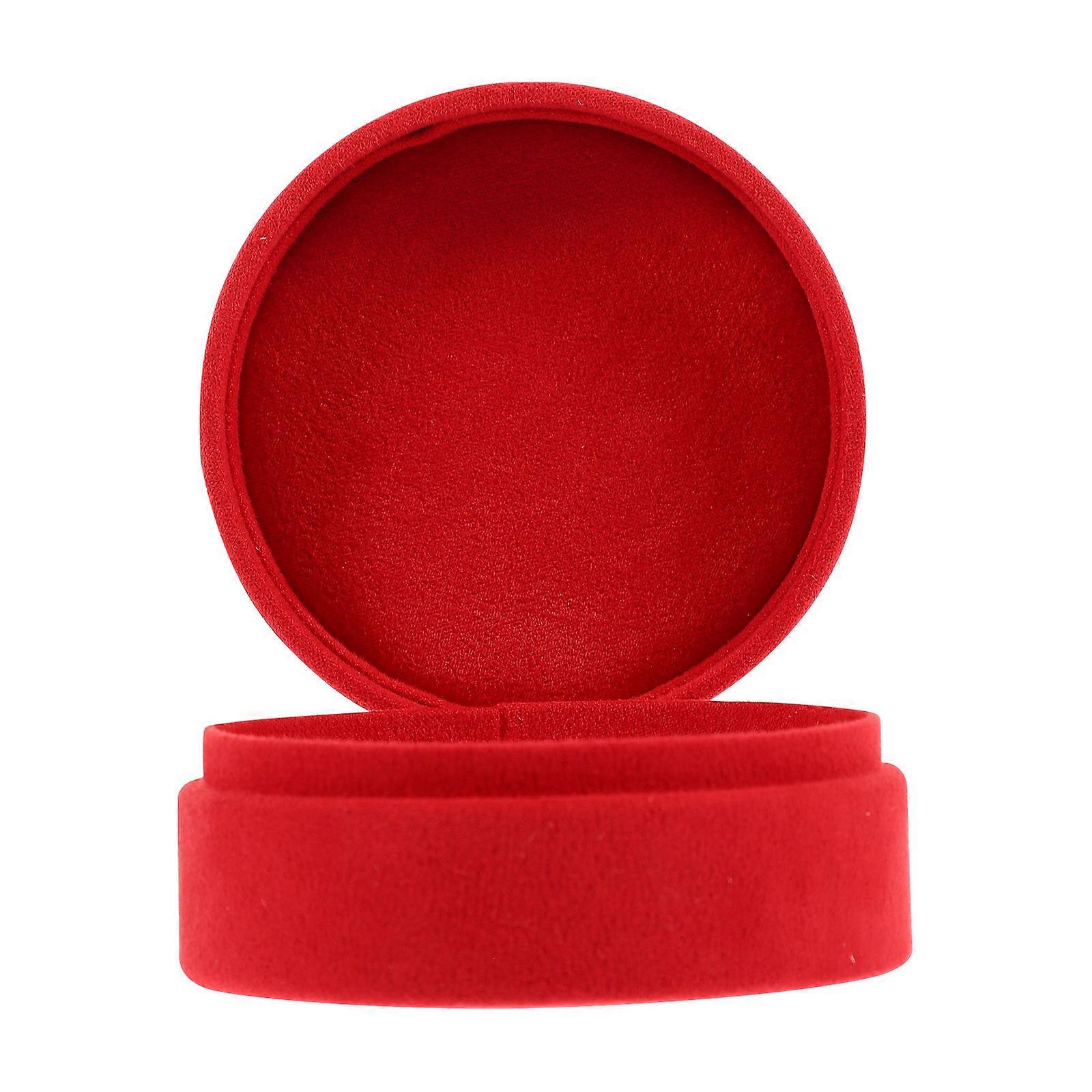 Ring Holder Display Box for Storage 2Pcs Red Lint Jewelry Storage Box