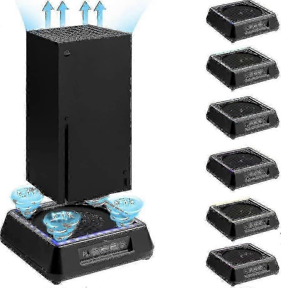 RGB LED-kylfläktstativ för Xbox Series X med 3-växlat justerbart tyst kylsystem