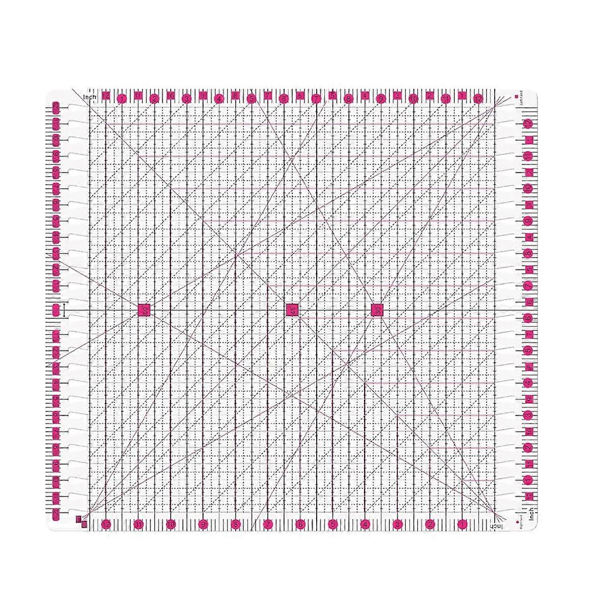Quilting Ruler 12.5 X 12.5inch Slotted Rulers for Quilting and Sewing Quilt Strip Rulers for Fabric Precise Cutting